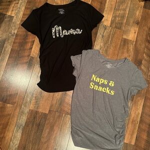Time and Tru Maternity Tees - Black and Gray
